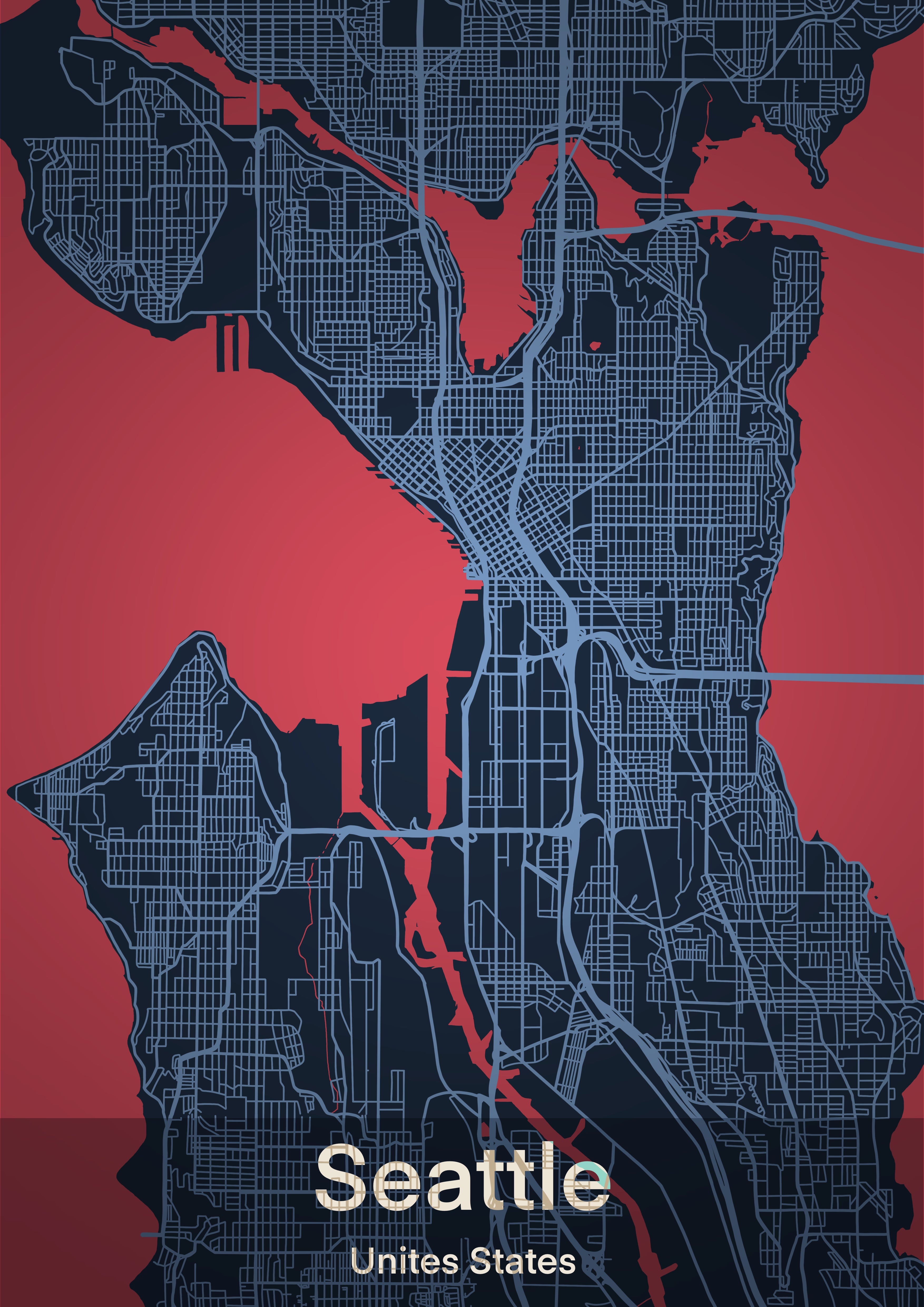 Exquisite Seattle Wall Art by Tovu Yovi