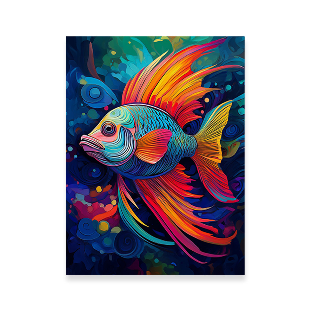 Stunning Abstract Fish Modern Art Wall Decor for Home