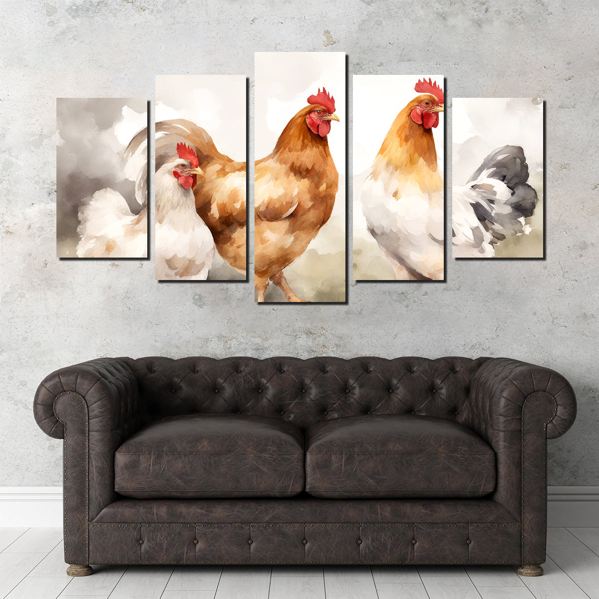 Stunning Chicken Watercolor Wall Art for Home Decor