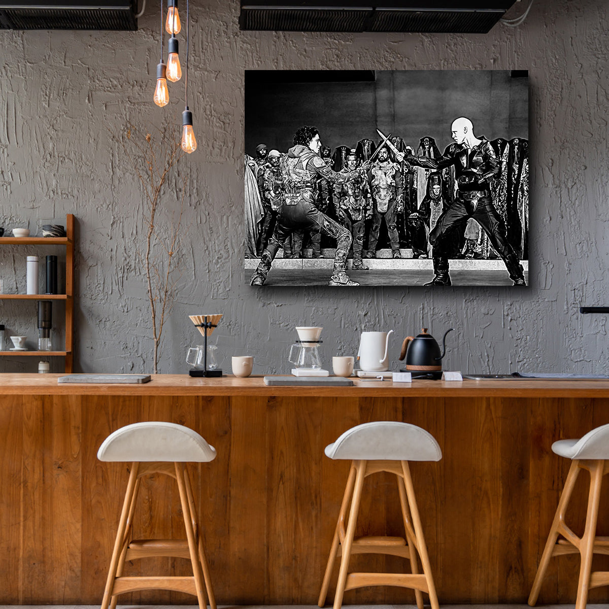 Stunning Paul Vs. Feyd Rautha Grayscale Wall Art for Your Home Decor