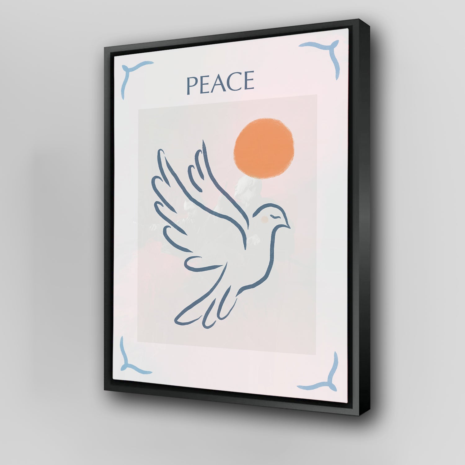 Stunning Peace Blue Wall Art by Birch & Ink Sisters