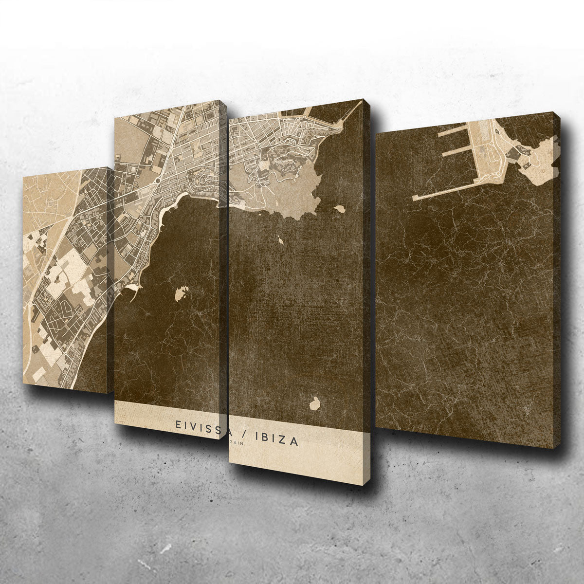 Stunning Eivissa Map Wall Art by Blursbyai
