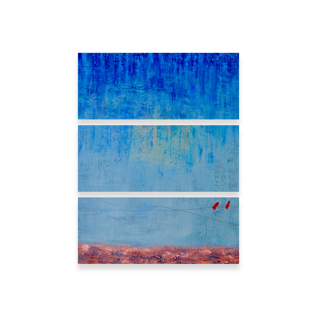 Stunning Blue Rain Wall Art by Peggy Hinaekian