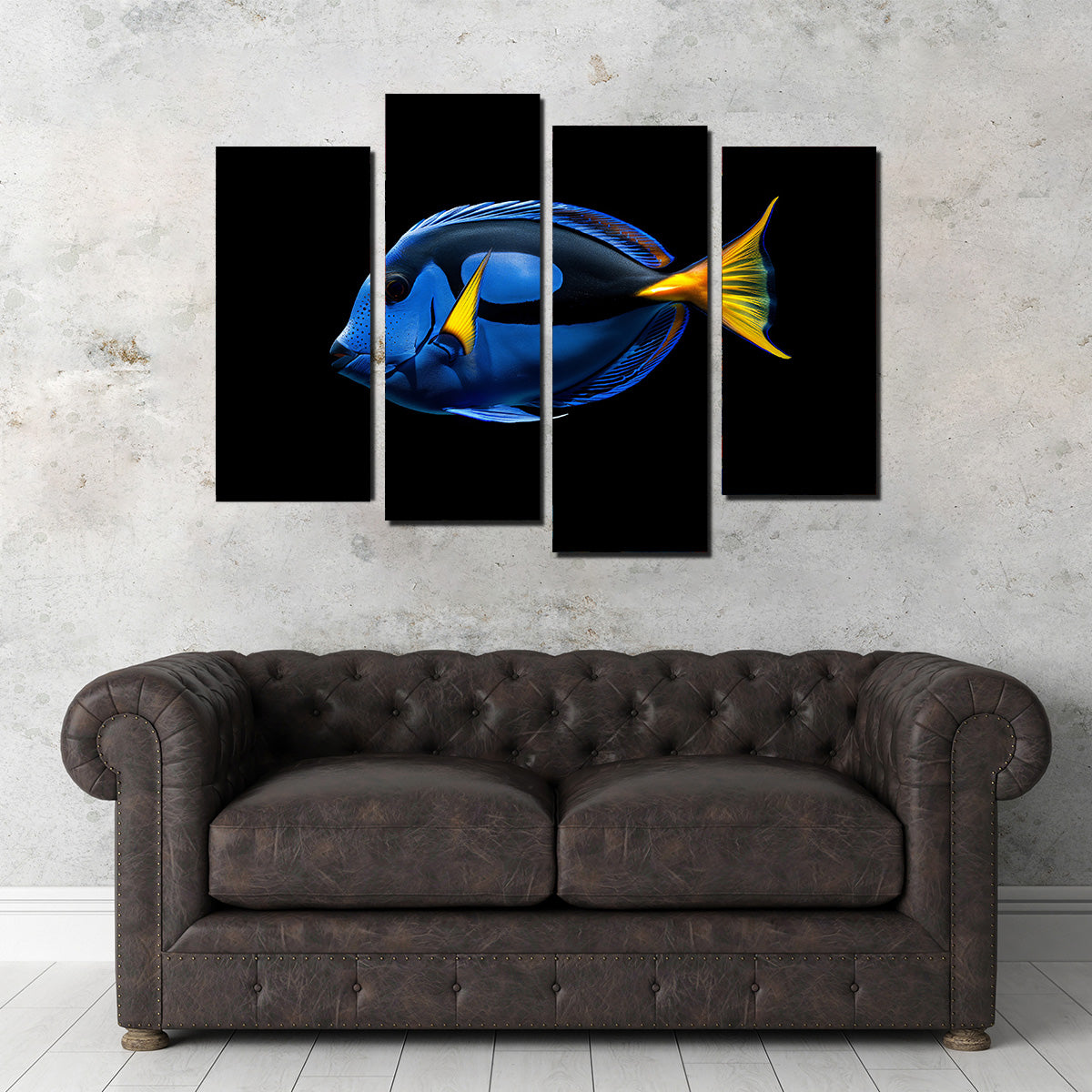 Stunning Regal Blue Tang Fish Wall Art for Home Decor