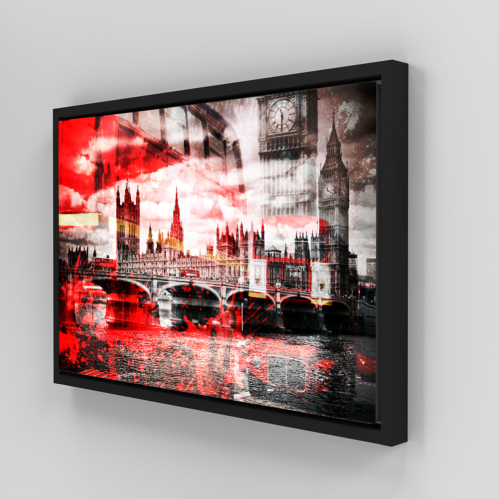 Stunning City Art LONDON Red Bus Composing Wall Art by Melanie Viola