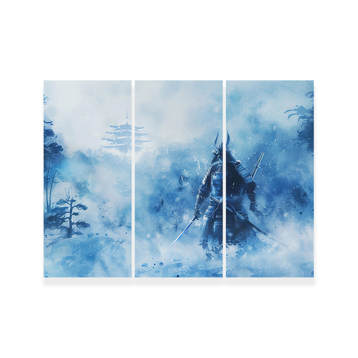Stunning Samurai Misty Winter Forest Wall Art for Your Home Decor