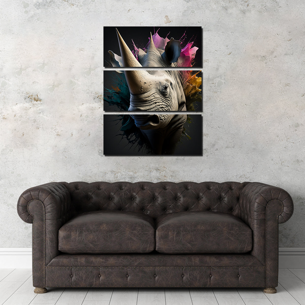 Stunning Rhinoceros Portrait Wall Art by Jennifer Hotai