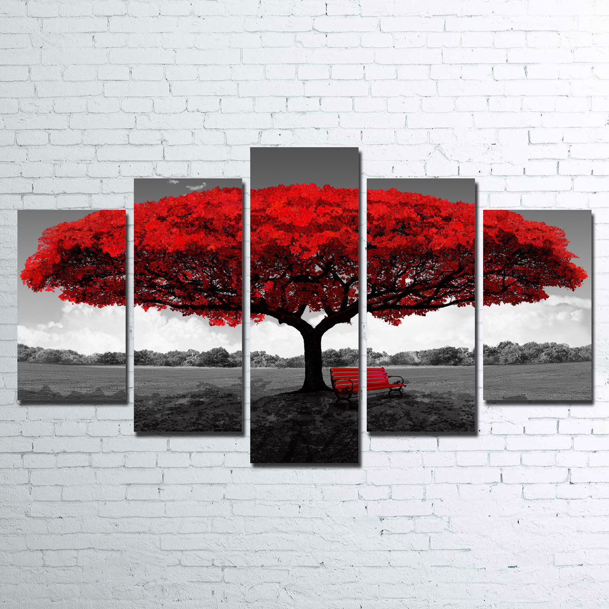 Vibrant Red Tree Wall Art for Stunning Home Decor