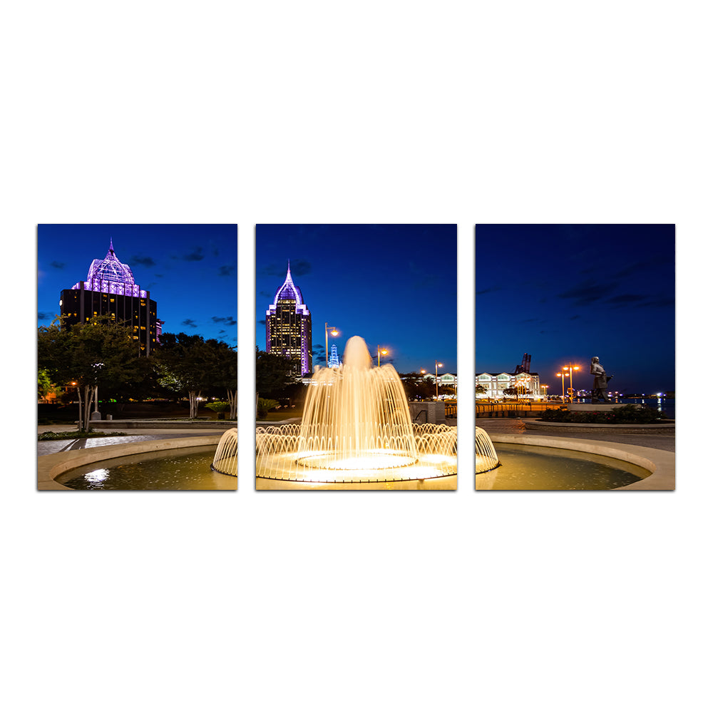 Downtown Mobile - Stunning Fountain Wall Art for Your Space