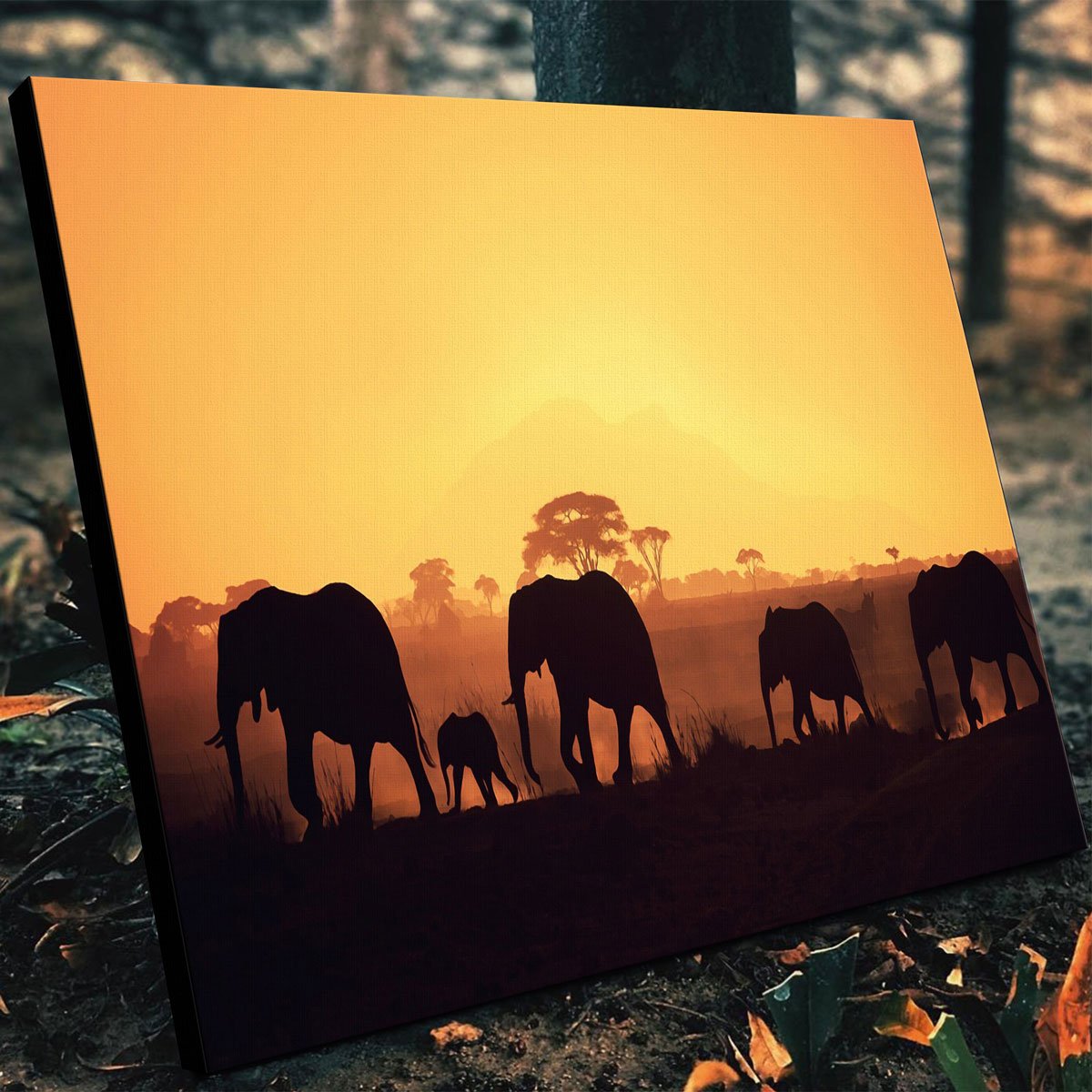 Stunning Elephants Walking Wall Art for Home Decor