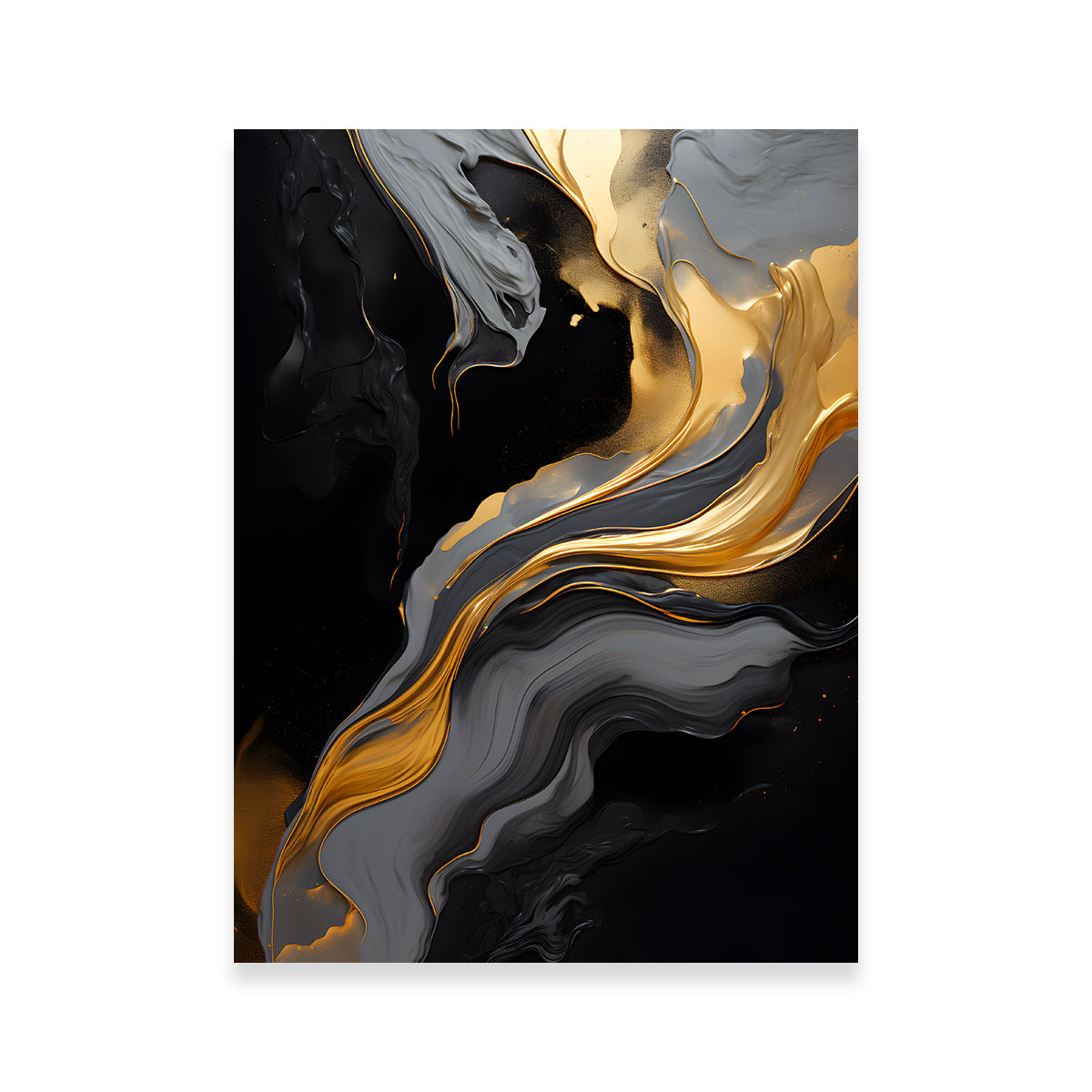 Stunning Abstract Black Gold Waves 10 Wall Art for Modern Interiors