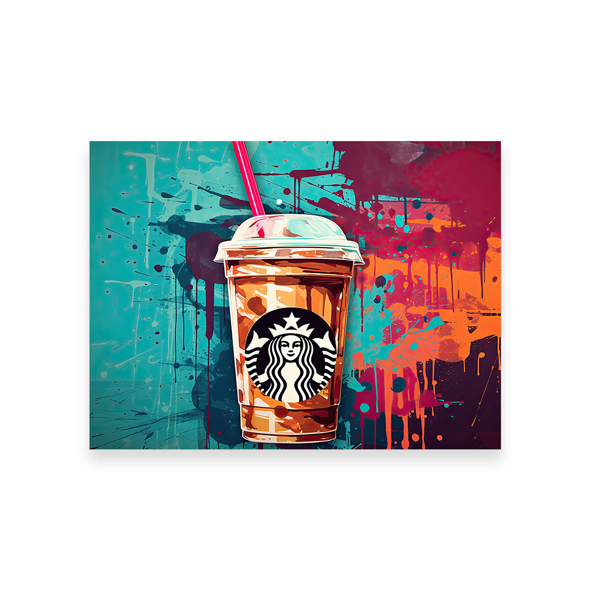 Unique Starbucks Coffee Warhol-inspired Wall Art by Ralph & Laura Design