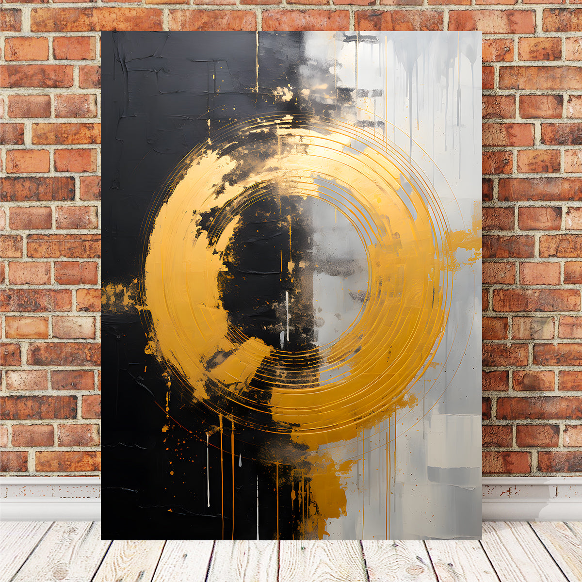 Stunning Abstract - Black Gold Shapes 11 Wall Art for Modern Decor