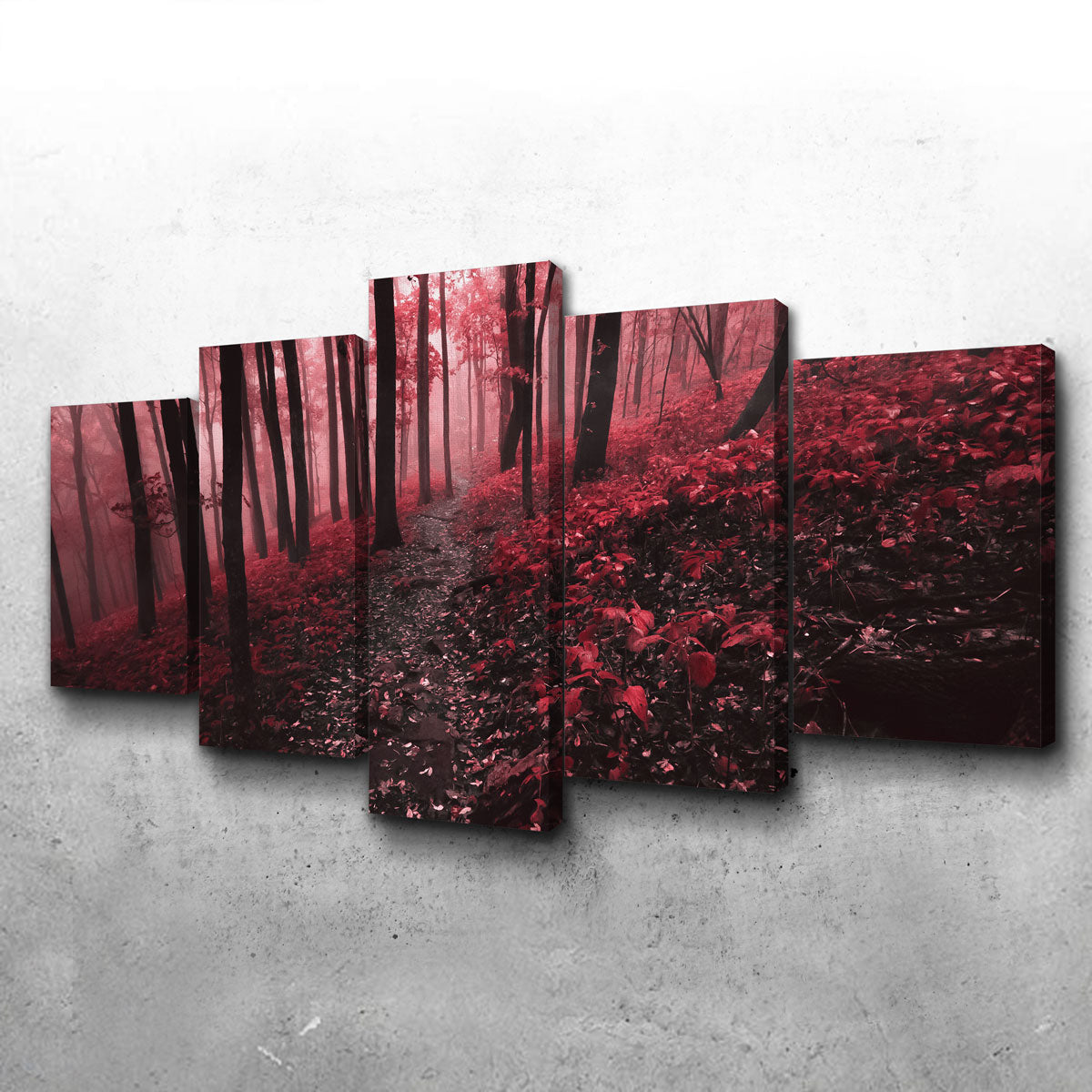 Stunning Red Forest Wall Art by Lucas Moore