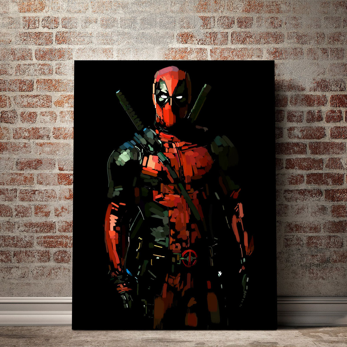 Stunning Deadpool Wall Art on Black - Exclusive Decor Piece