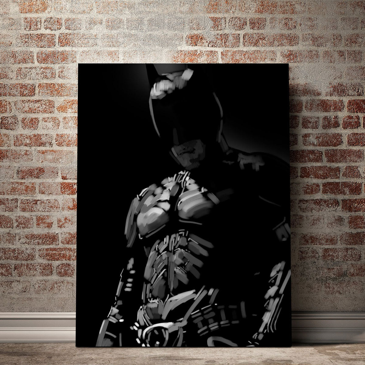 Stunning Grayscale Dark Knight Wall Art by Andy Brackpool
