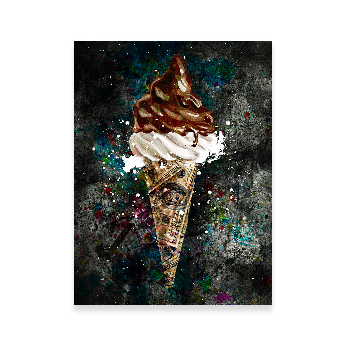 Stylish Dollar Cone Canvas Wall Art by Studiodtalk