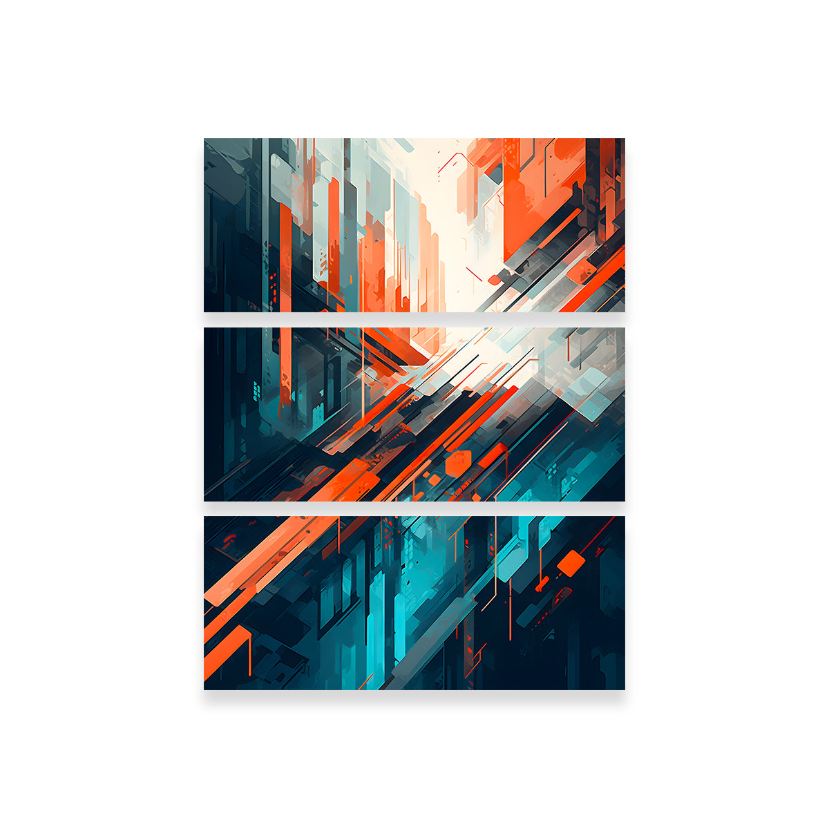Stunning Abstract - Blue Orange Shapes Wall Art for Your Home Decor