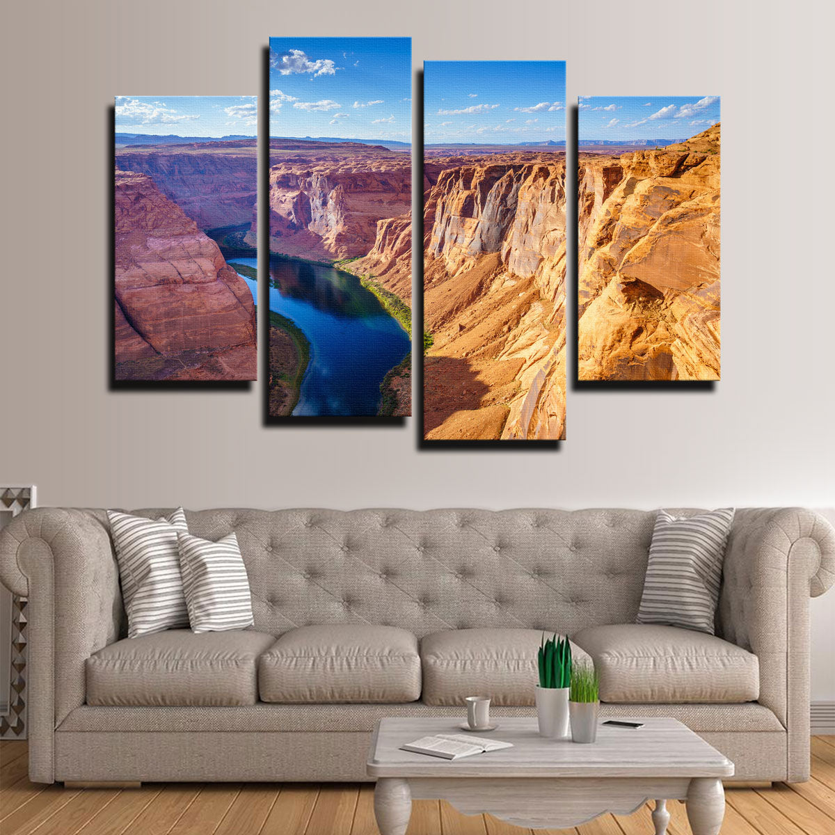 Stunning Grand Canyon with Colorado River Wall Art - Museum Quality