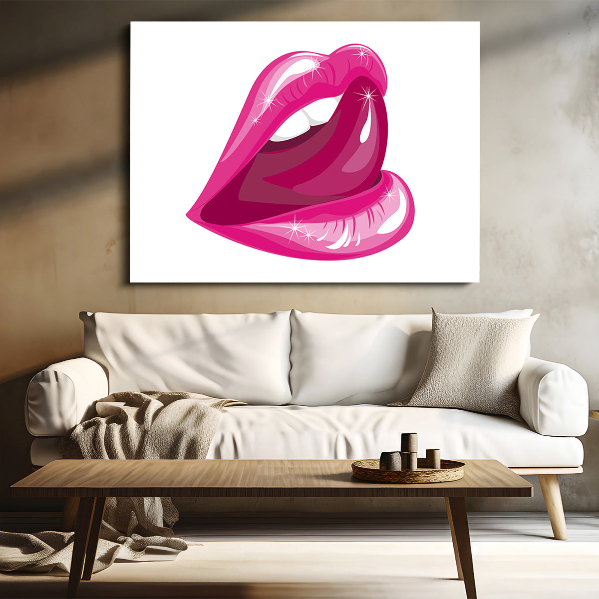 Lick Lips: Premium Hand - Built Kiln - Dried Pine Wood Framed Canvas Prints