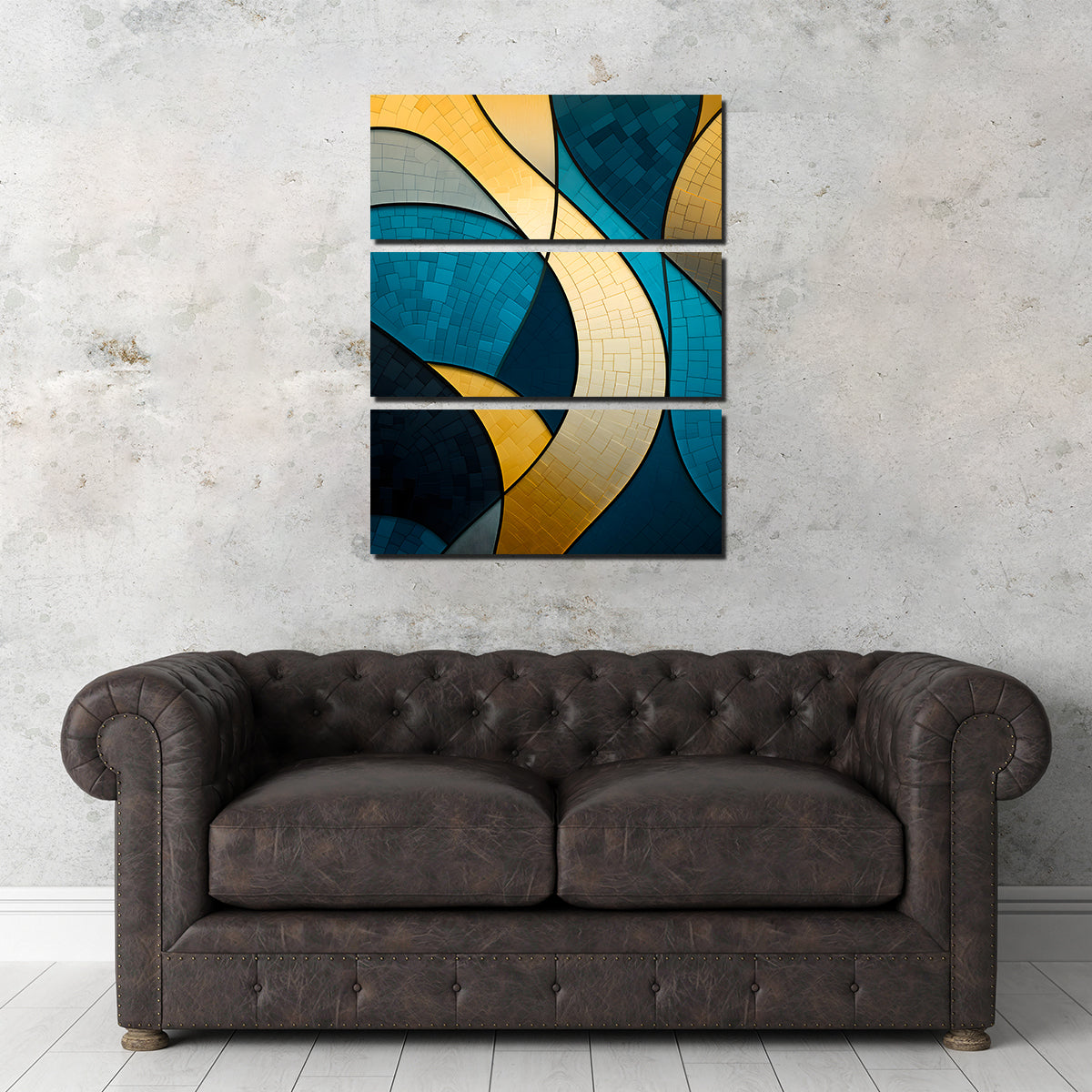 Stunning Abstract Blue Gold Waves 36 Wall Art for Modern Decor