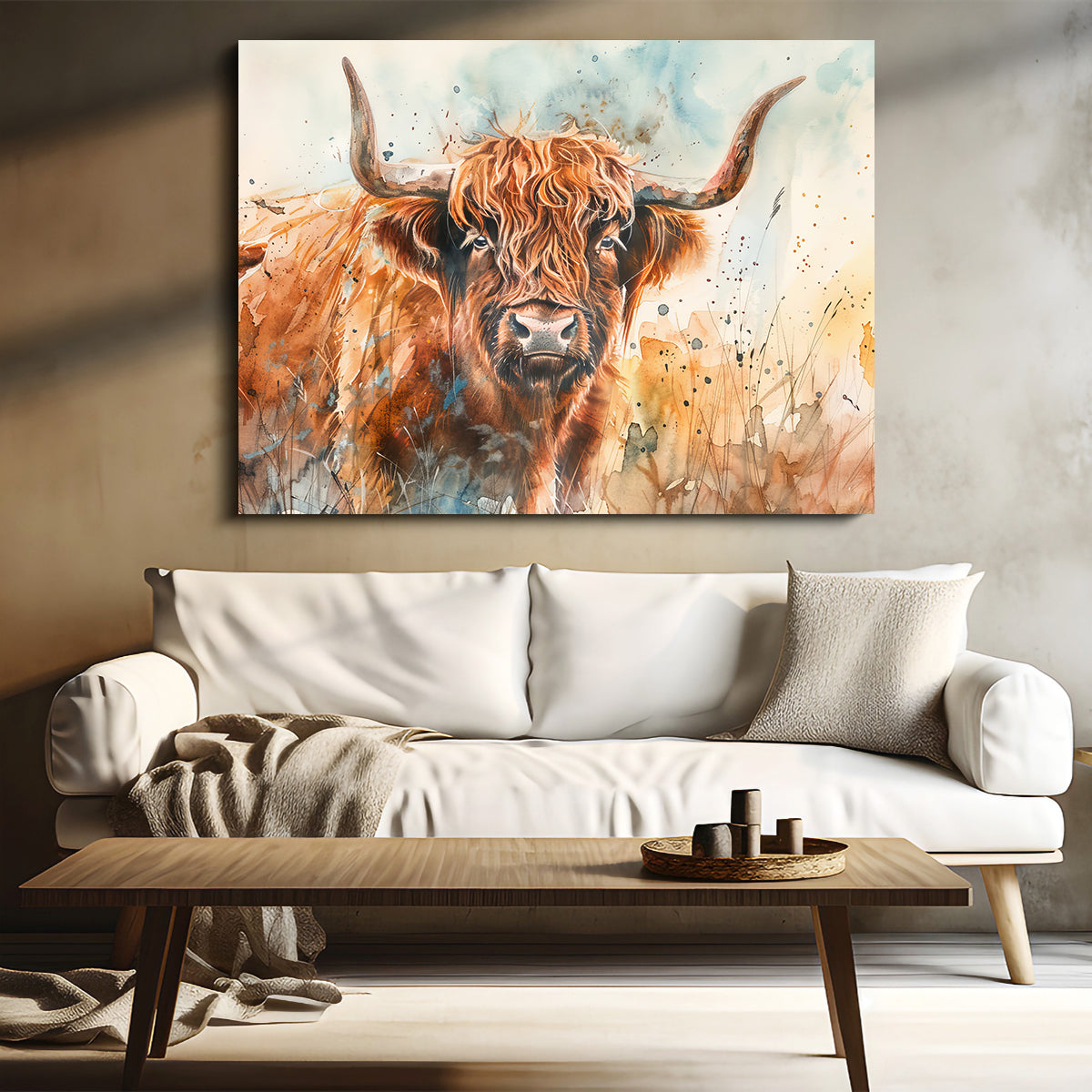 Stunning Grazing Highland Bull Wall Art for Your Home Decor