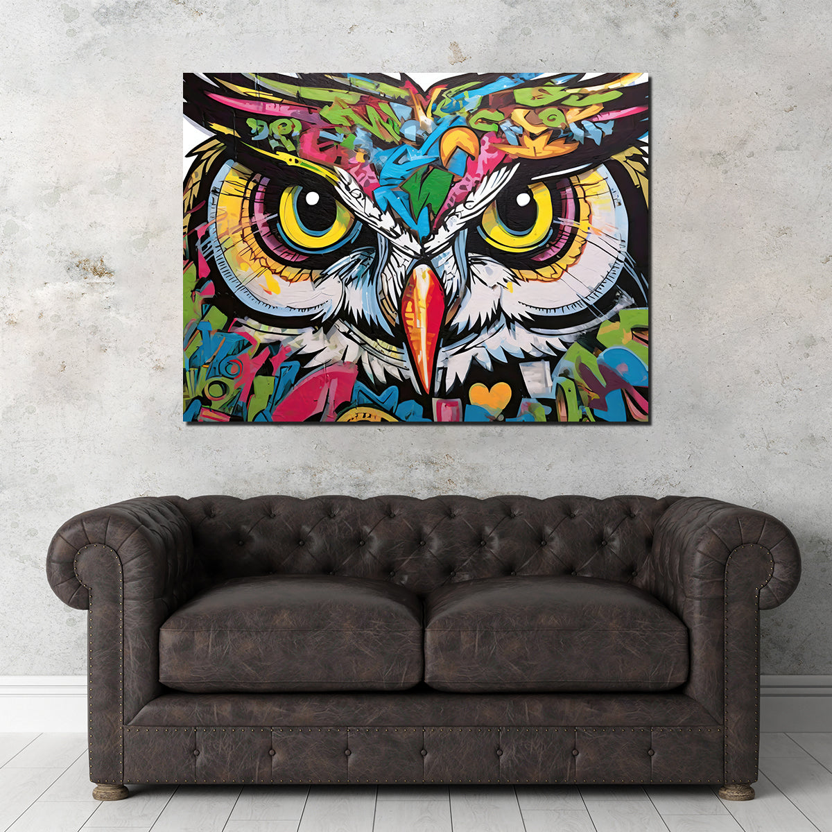 Stunning Owl Graffiti Wall Art by Stephen Chambers