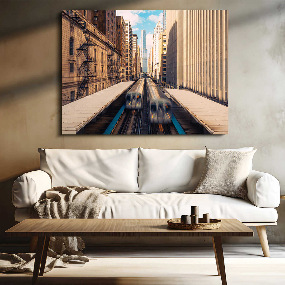 Stunning Railway Station Downtown Chicago Wall Art for Home Decor