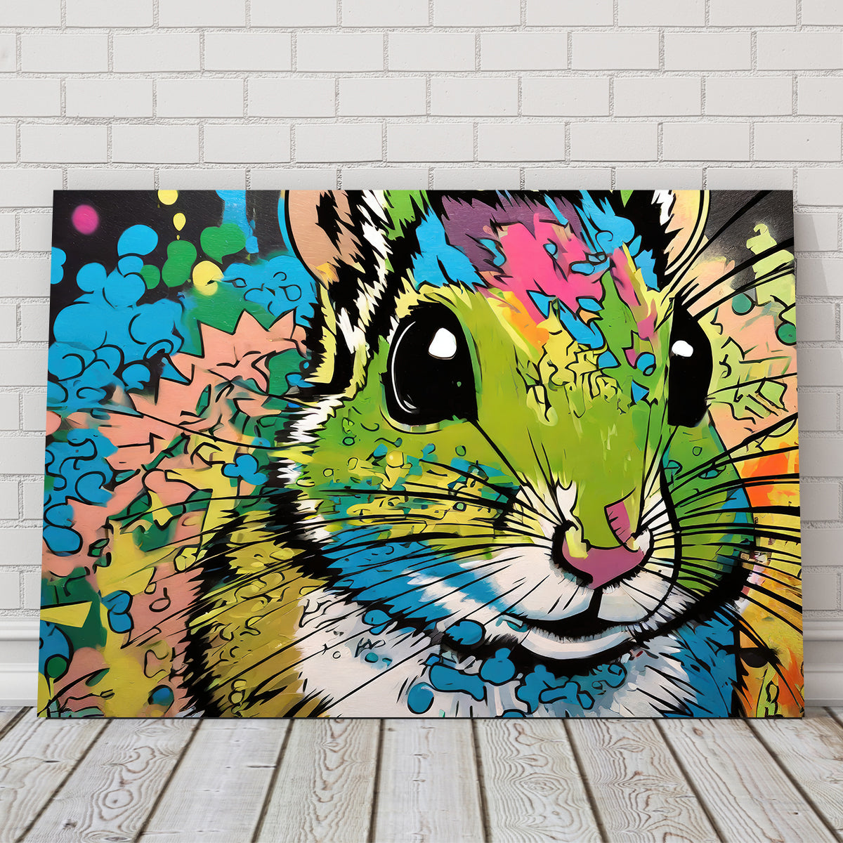 Unique Chipmunk Graffiti Wall Art by Stephen Chambers