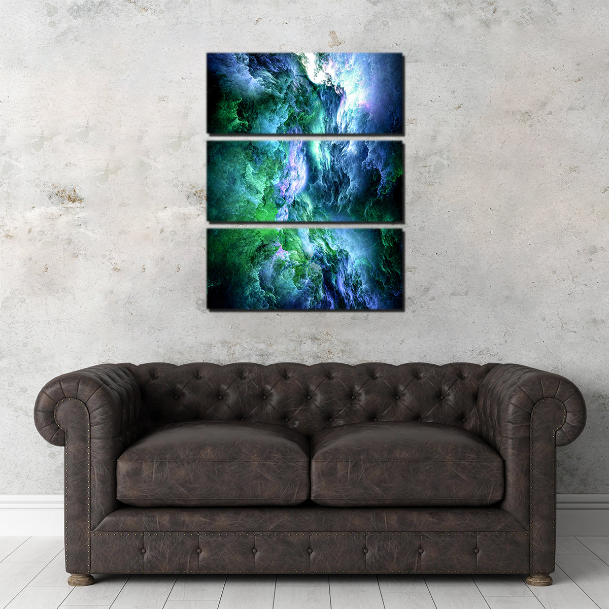 Stunning Space Dust Nebula Green Wall Art - Ideal for Home Decor