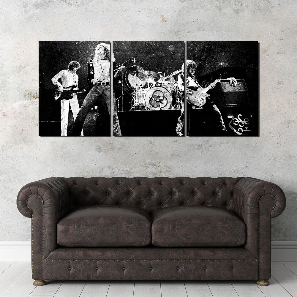 Live Led Zeppelin Stunning Grayscale Wall Art for Your Home