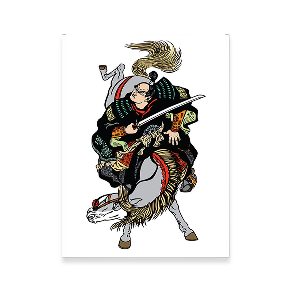Authentic Japanese Samurai Horseman Wall Art for Stunning Decor