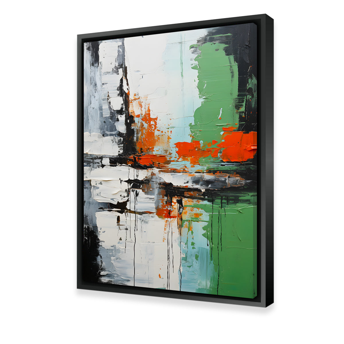 Stunning Abstract Green and White Shapes 2 Wall Art for Modern Spaces