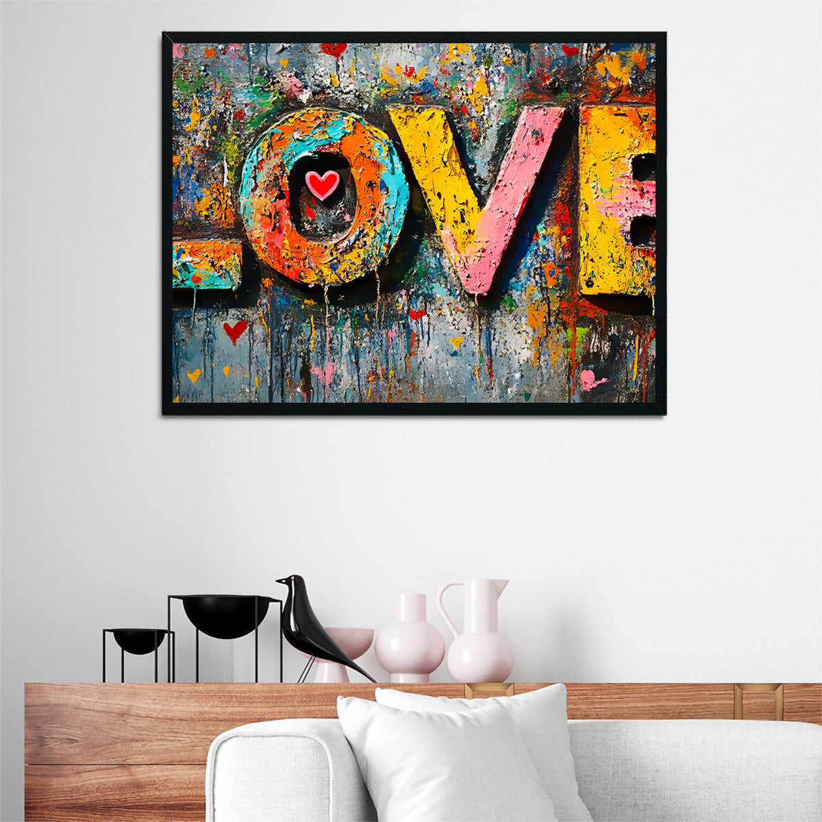 Enchanting Love Graffiti Wall Art for Stunning Decor
