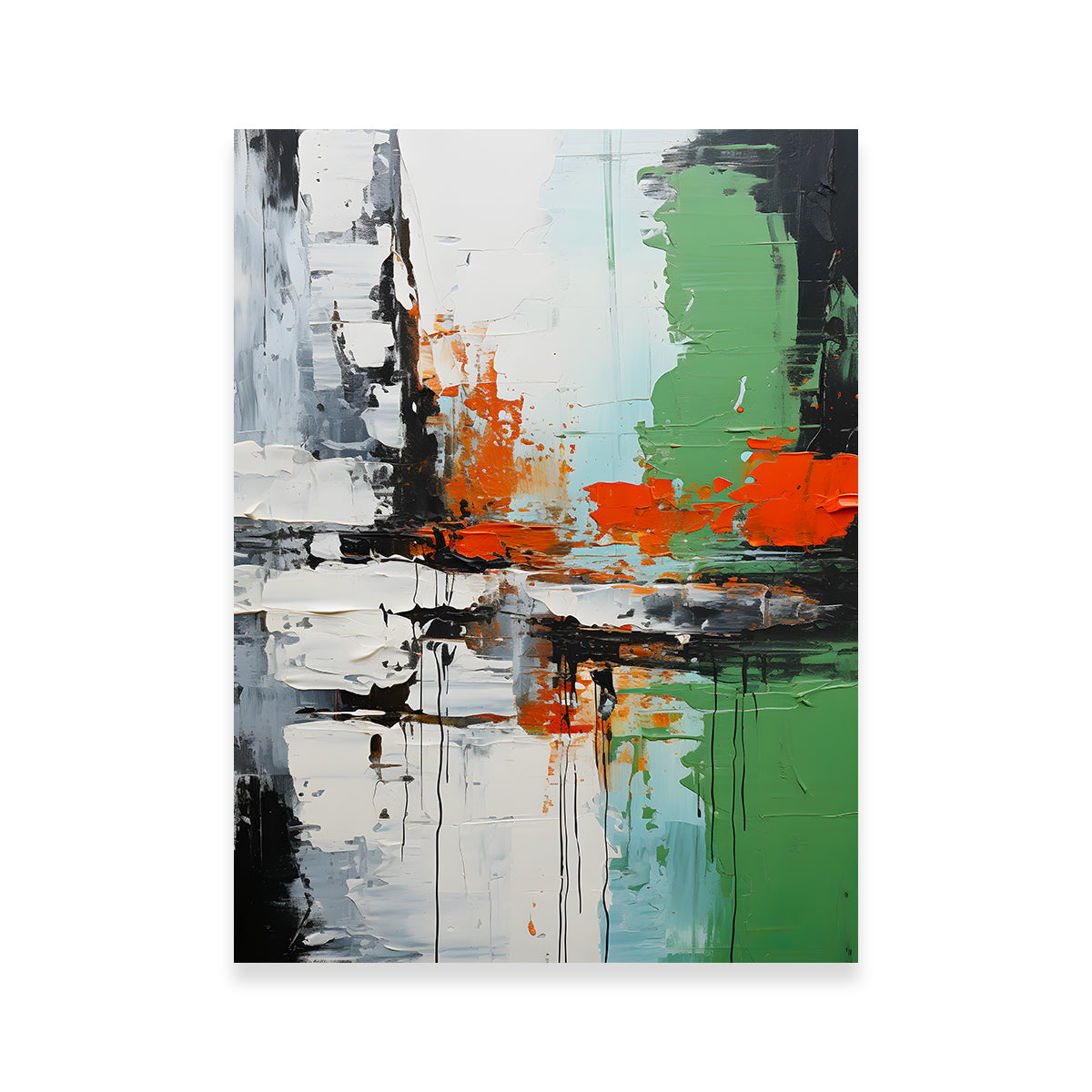 Stunning Abstract Green and White Shapes 2 Wall Art for Modern Spaces
