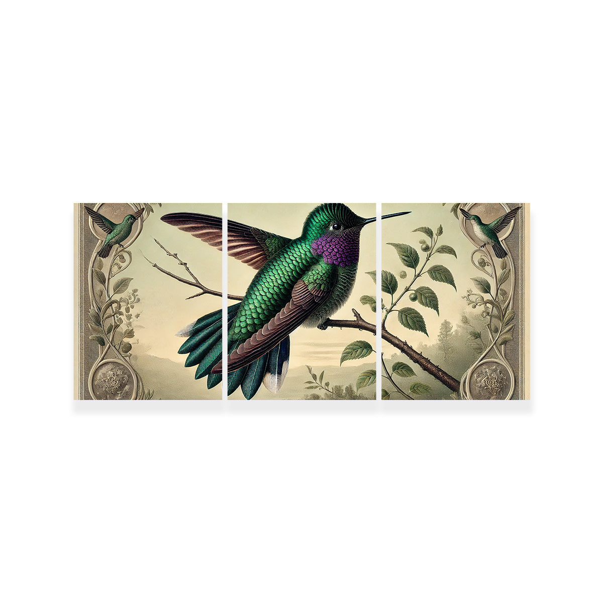 Stunning JJ Audubon's Style Hummingbird Print Wall Art for Home Decor