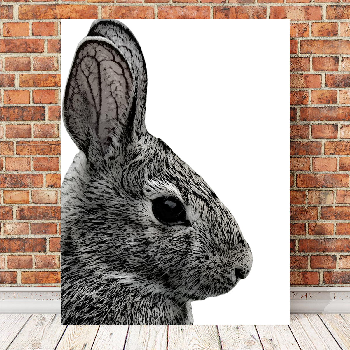 Exquisite Rabbit Sketch Wall Art by Lawisi