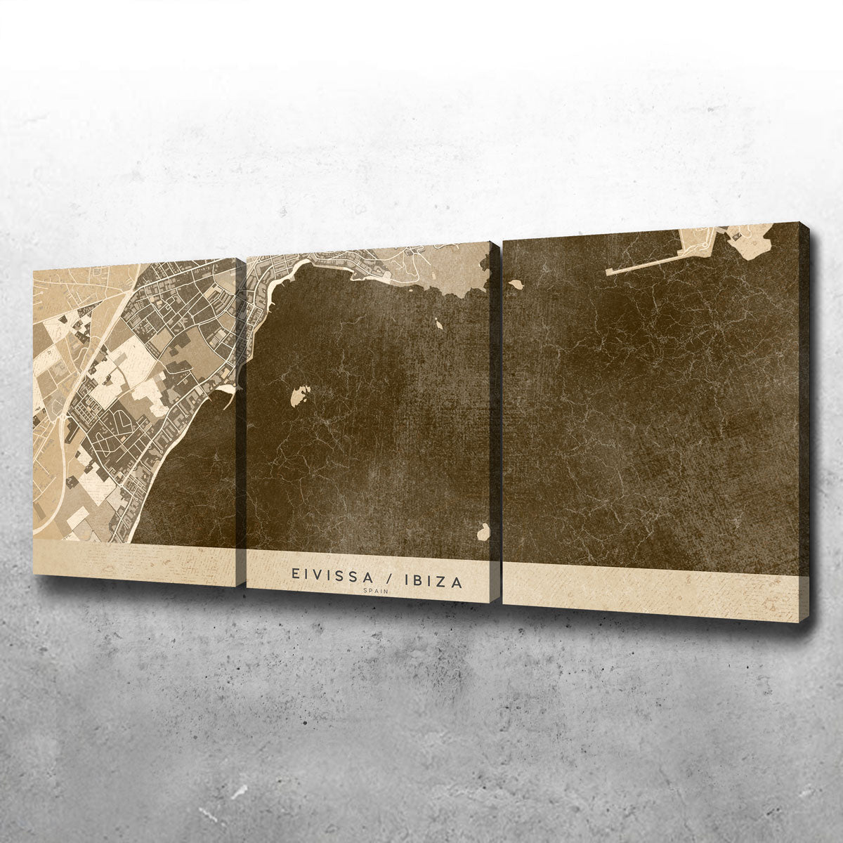 Stunning Eivissa Map Wall Art by Blursbyai
