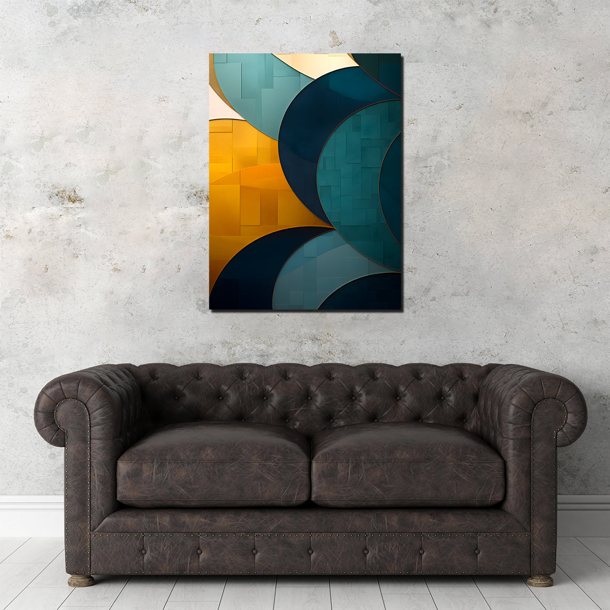 Abstract Blue Gold Wave 39 - Stunning Wall Art for Modern Spaces