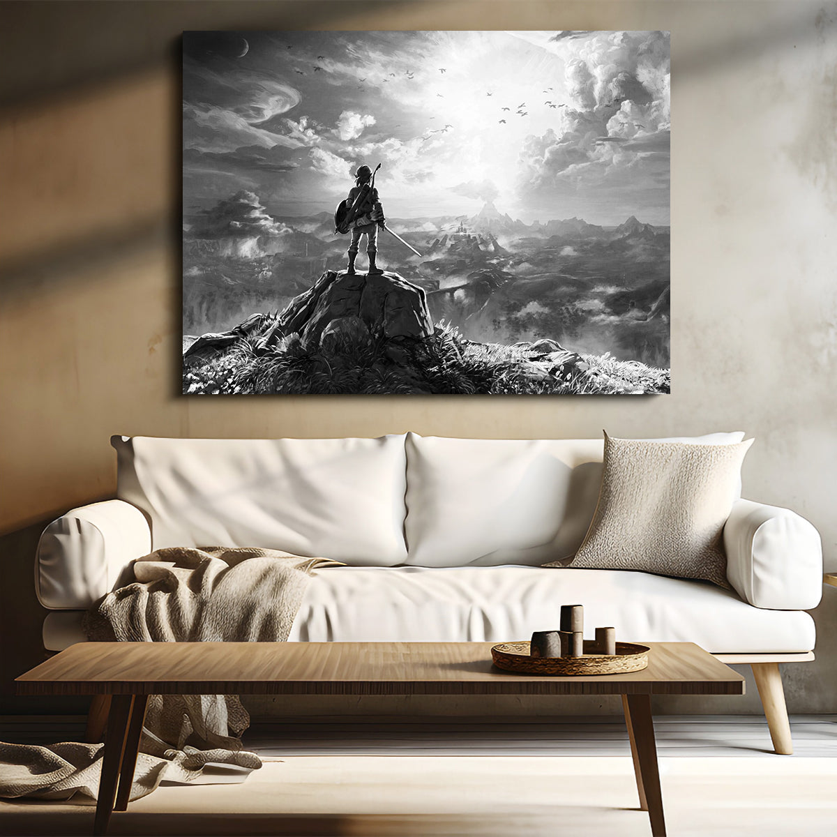 Zelda Inspired Grayscale Wall Art for Stunning Home Decor