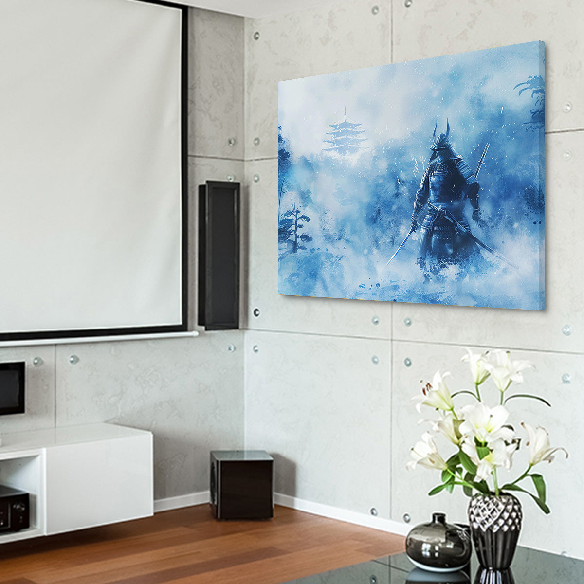 Stunning Samurai Misty Winter Forest Wall Art for Your Home Decor