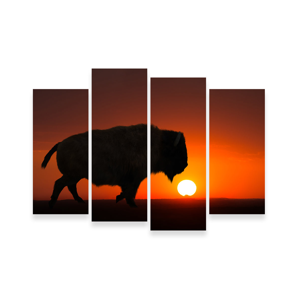 Stunning Bison at Sunset Wall Art for Your Home Decor
