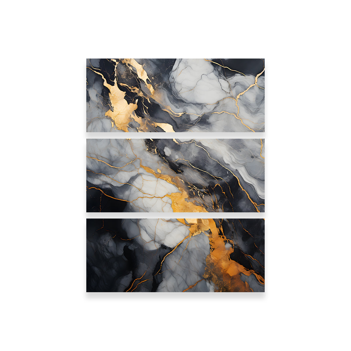 Abstract White Gold Waves Wall Art - 8 Stunning Pieces for Your Home