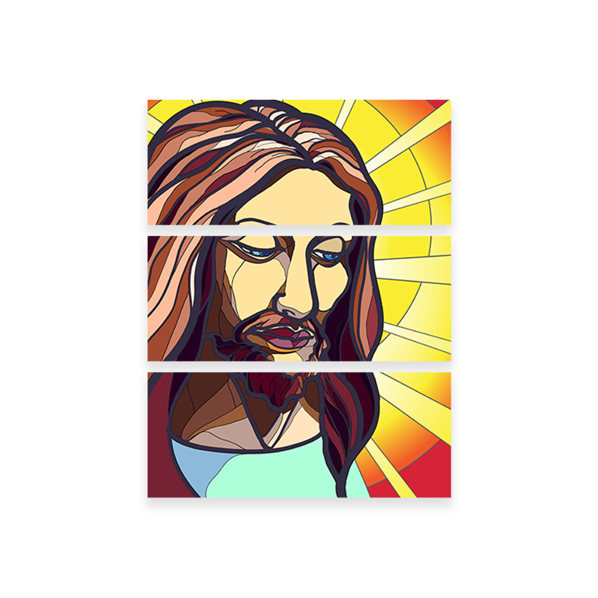 Exquisite Jesus in Stained Glass Wall Art for Home Decor