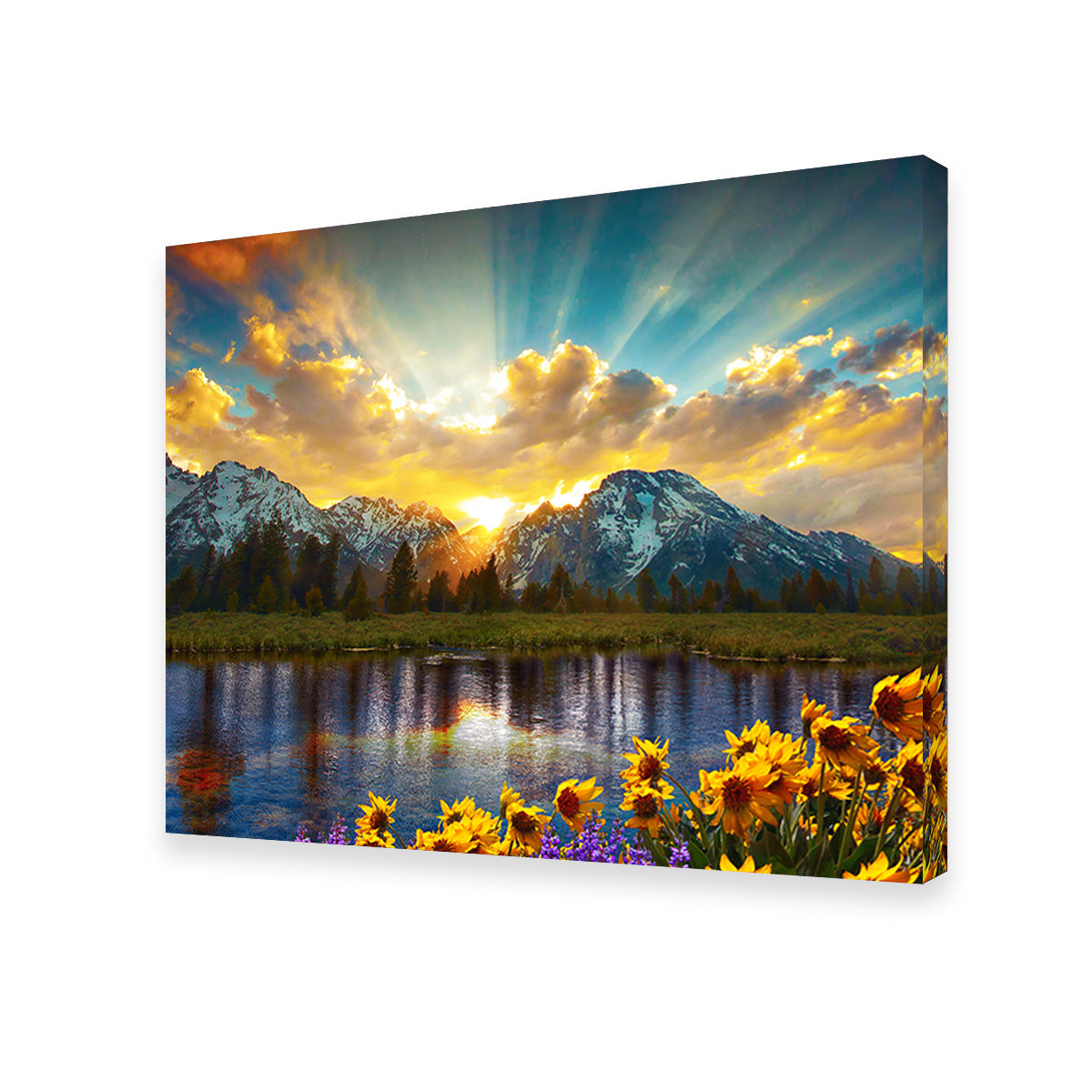 Stunning Grand Tetons Sunset Wall Art for Home Decor
