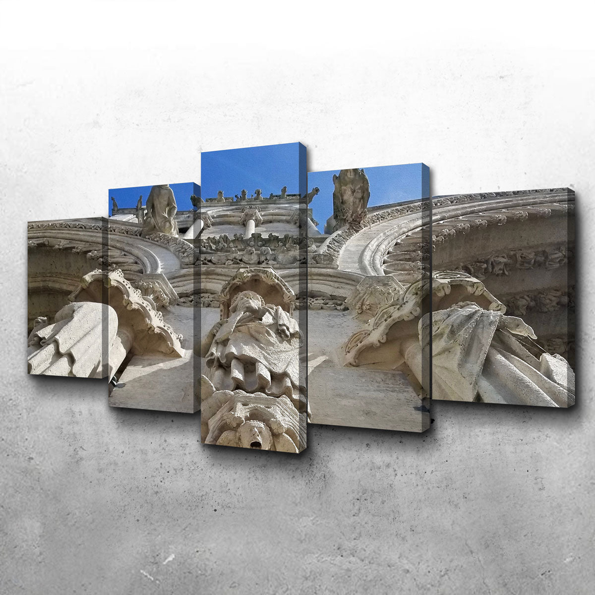 Exquisite Reims Cathedral Gargoyles Wall Art by David Campbell