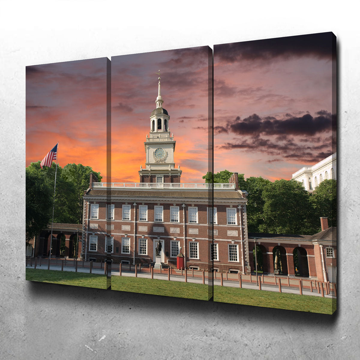 Stunning Independence Hall Sunset Wall Art for Your Home Decor