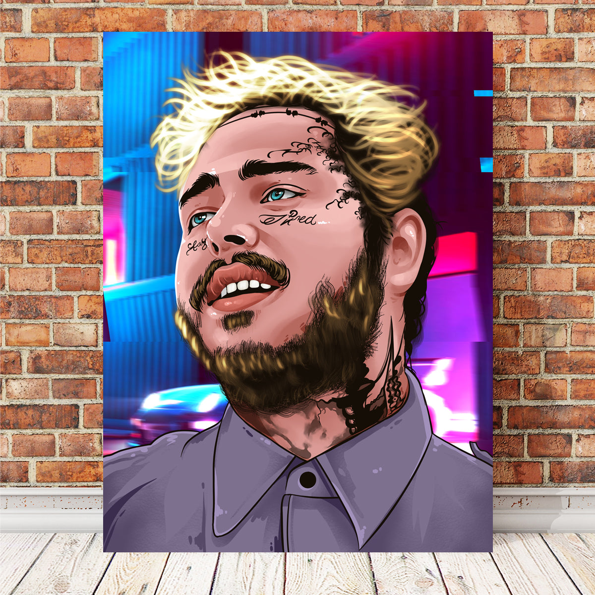 Retro Post Malone Wall Art: A Stunning Decor Piece