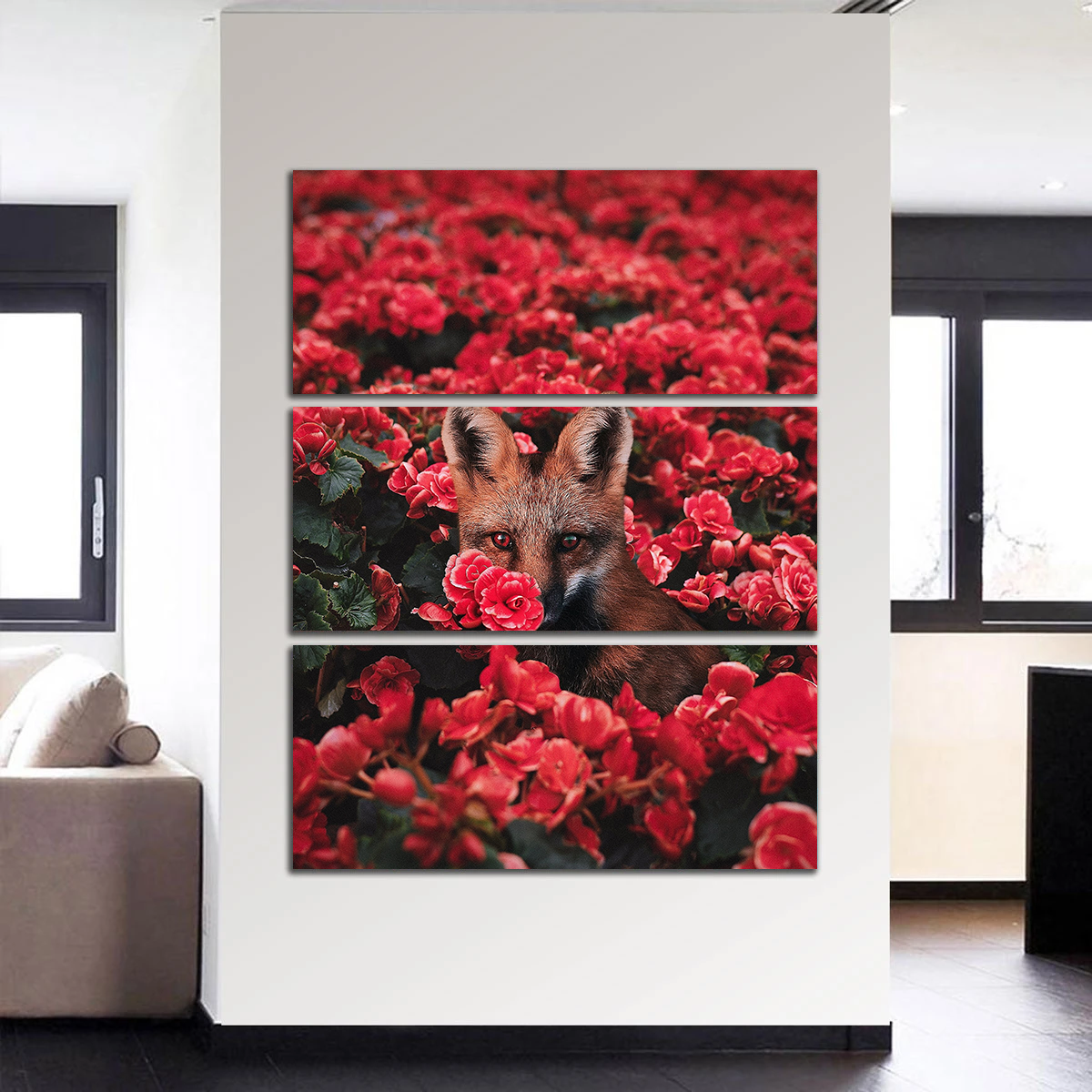 Stunning Fox and Flowers Wall Art by Ibrahim Saifee