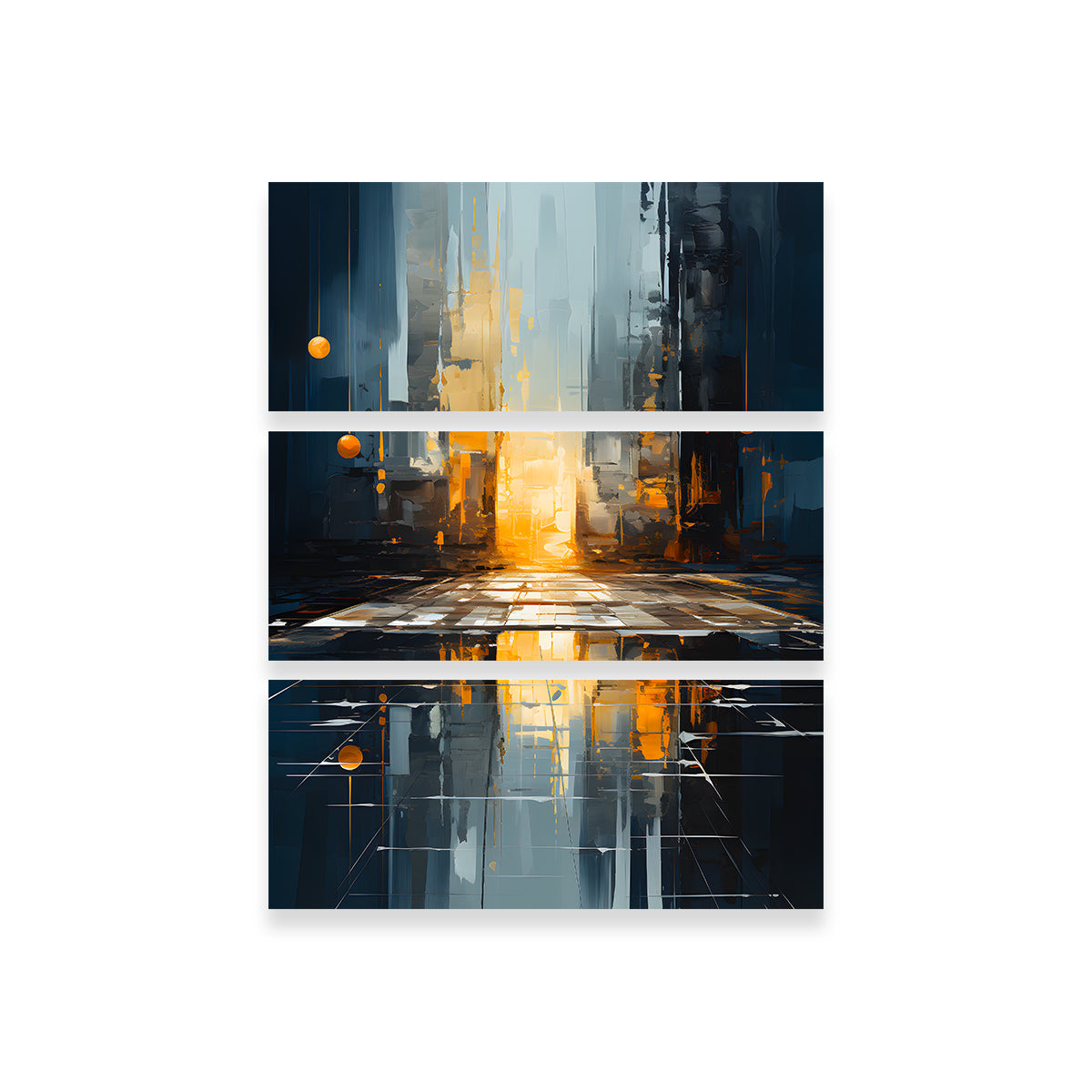 Eye - Catching Abstract Blue Gold Shapes 11 Wall Art for Stunning Home Decor